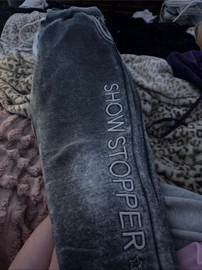 Showstopper Gray Kids Joggers with Embroidered Logo